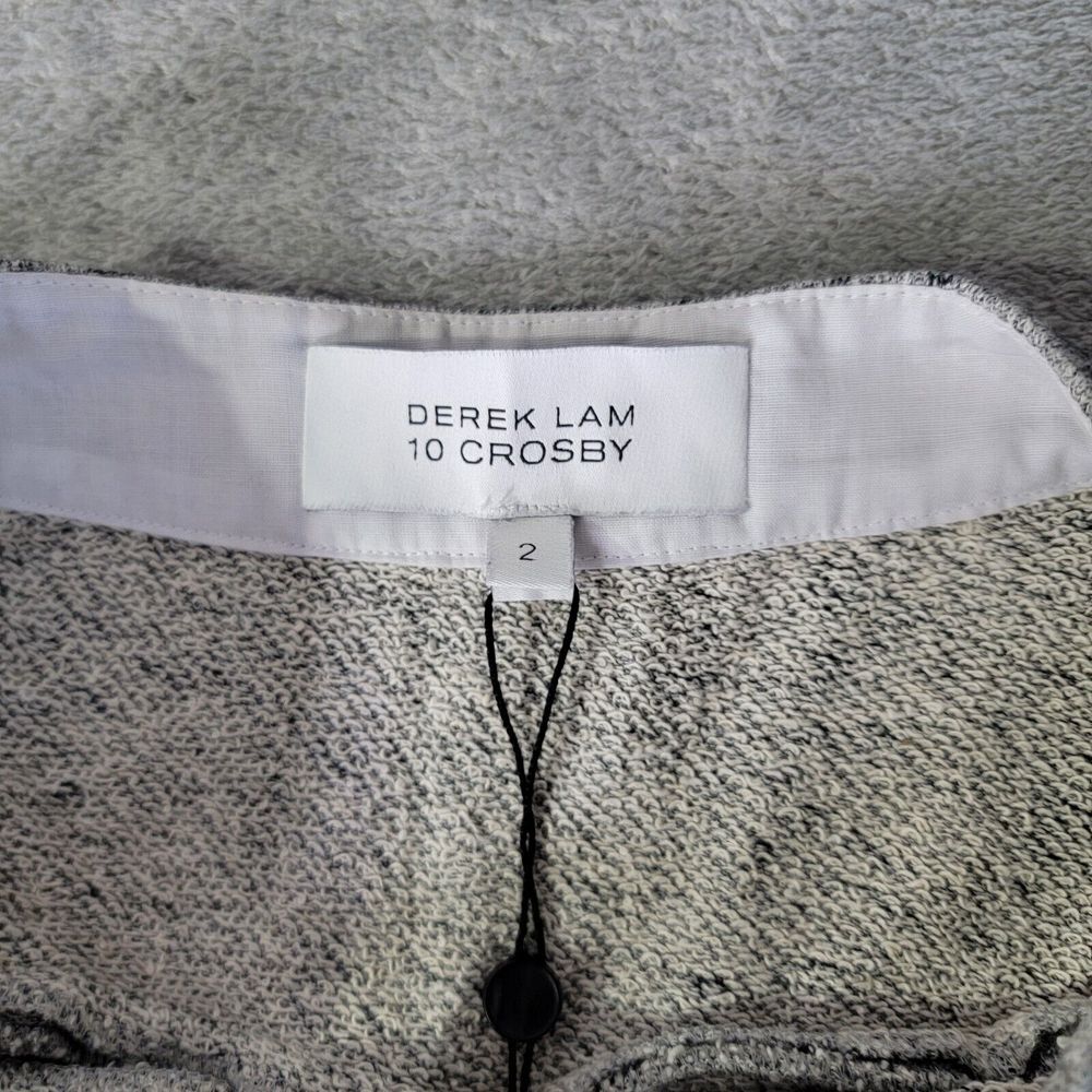 Derek Lam 10 Crosby Women's Gray Elastic Waist Side Zip Mini Ruffle Skirt Size 2 - Picture 3 of 9